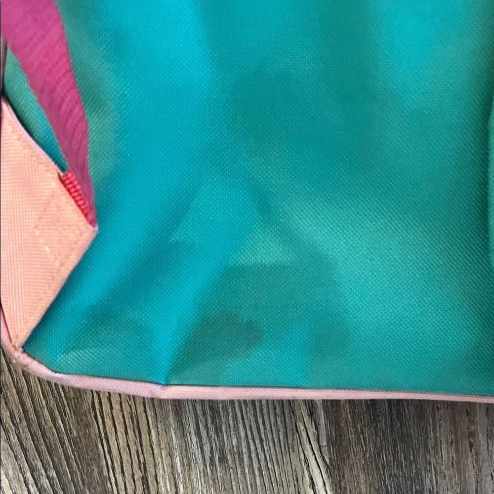 Kids Flamingo Backpack - Pink & Teal Canvas Bag - Picture 3 of 5